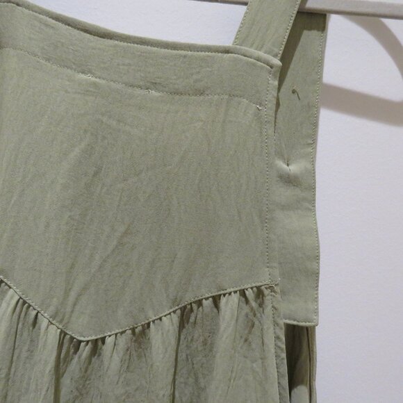 ODDI LOS ANGELES Everlee Apron Pinafore Tiered Maxi Dress in Sage Green 2XL NWT - Picture 12 of 15